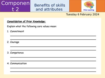 Benefits of Skills, Attributes and the 6 C's - BTEC Health and Social