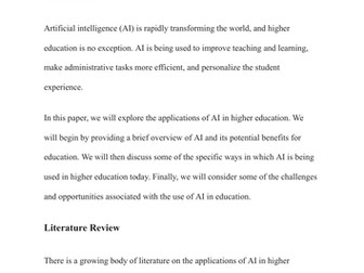 Applications of AI in higher education