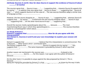 Edexcel International GCSE History USA 1919-1941 writing frame
