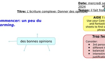 GCSE French Higher Opinions