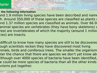 Edexcel IGCSE Biology Section 1 Lesson 1 Characteristics of Organisms