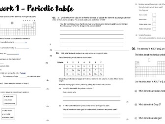 GCSE Exam Question sheets homework revision AQA Chemistry trilogy science