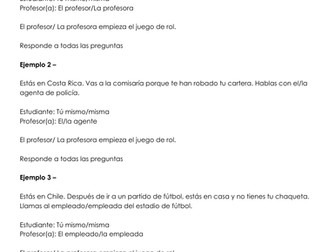 IGCSE Speaking Exam Role Play Spanish Practice Cards