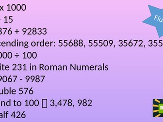 Year 5 - Fluency - Arithmetic Focus
