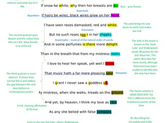 Analysis of Sonnet 130 by Shakespeare