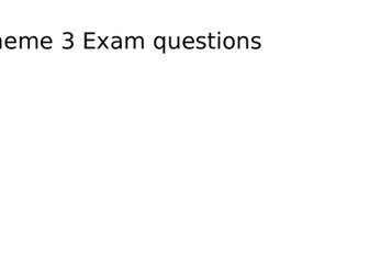 GCSE Theme 3 Exam style questions