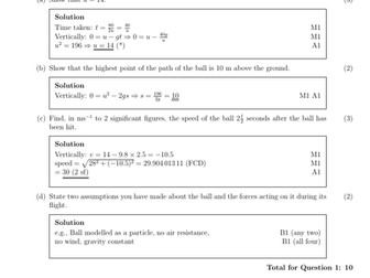 Edexcel Applied 2 Chapter 6 Homework - Projectiles