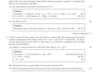 Edexcel Applied 2 Chapter 6 Unit Test - Projectiles