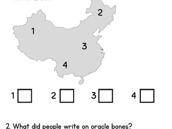 KS2 Shang Dynasty Assessment Quiz- End of Unit