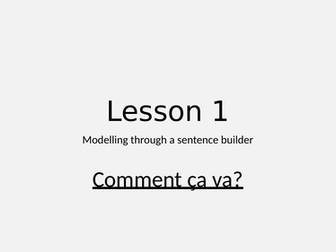 Y7 SB2- Comment ça va? set of 4 lessons