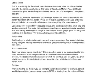 Help! I am a music teacher.  Building Up Your Resources