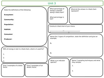 Revision MAT for Unit 3 National 5 Biology