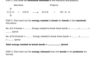 GCSE Chemistry Bond Energy Calculations