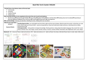 5x Lesson plan outline - Growing Plants & Errol's Garden book focus