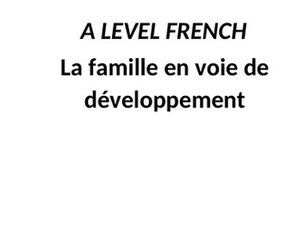 A Level French - famille (knowledge organiser)