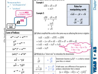 A-level Maths Knowledge Organiser: P1.01 - Algebraic Expressions