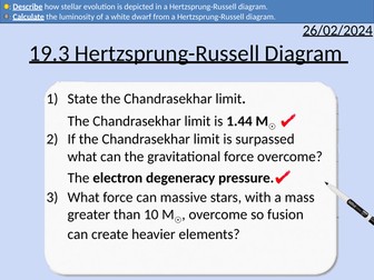 OCR A level Physics: Hertzsprung-Russell Diagram