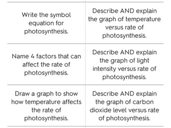 Revision flashcards for Combined science AQA - Biology