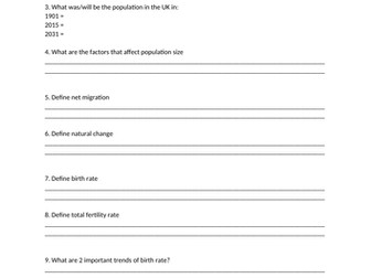 Demography questions