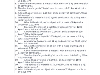 Density (Edexcel iGCSE Physics)