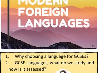 Why choosing MFL/French/Spanish booklet