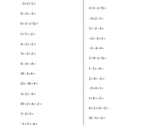 Order of operation with negative numbers