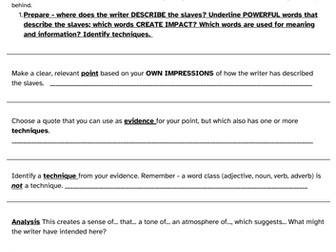 English Language Paper 1 Q1-4 AQA Mock Paper