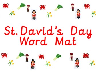 St.David's Day Welsh Word Mat