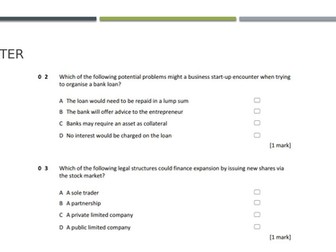 AQA Business Studies 6 marker activity