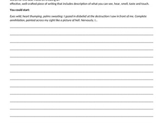AQA English Language Paper 1 Q5   Cover lesson or Homework