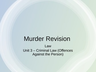 Criminal Law - Murder Revision