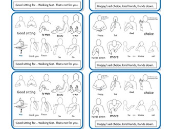 Lanyard cards for Makaton class routine and behaviour