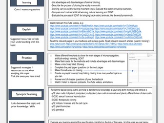 KS5 Cloning guided independent study