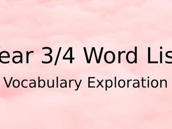 Year 3/4 Vocabulary Grids