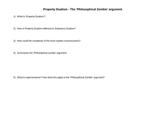 Metaphysics of the Mind - Property Dualism - Philosophical Zombie