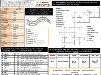 GCSE Spanish: Past Tense Verbs Revision Worksheet