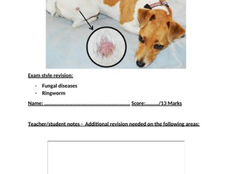 BTEC Animal Care Component 3: Animal Health and Welfare - Fungal diseases