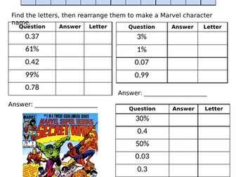 Converting Decimals and Percentages to Fractions Codebreaker