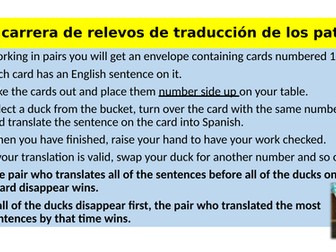 Duck race translation relay
