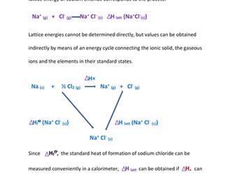 ENERGY CHANGES IN FORMING IONIC SUBSTANCES