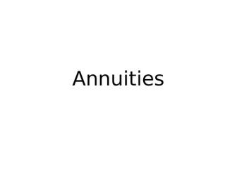 Annuities (Ib Maths)
