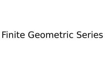 Finite Geometric Series (Ib DP Maths)