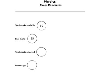Physics Test Year 9