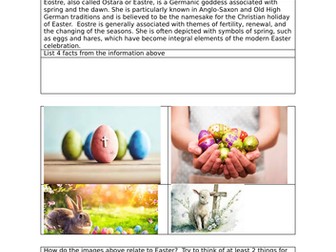 Easter Traditions Reading Comprehension Writing Activity KS3