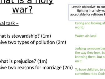 AQA A RS THEME D HOLY WAR