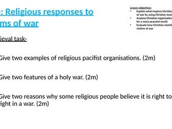 AQA A RS THEME D Religious responses to the victims of war