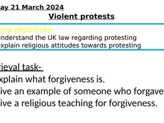 AQA A RS THEME D Violent protests and terrorism
