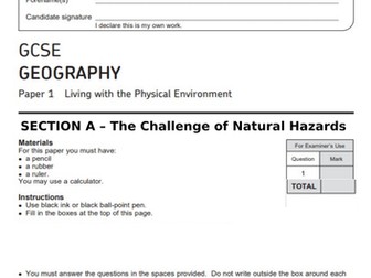Geography Paper 1, PPQ Booklet Section A