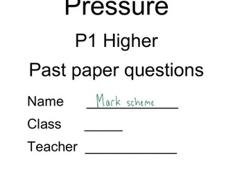 CCEA DAS: Physics P1 Pressure Questions and solutions