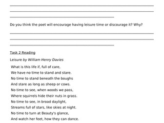 Analyzing the poem Leisure by William Davies.